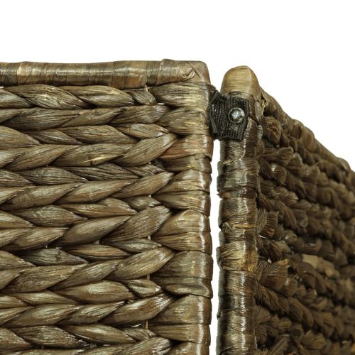 Параван за стая, 3 панела, кафяв, 116x160 cм, воден хиацинт