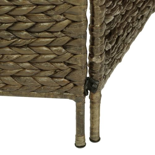 Параван за стая, 3 панела, кафяв, 116x160 cм, воден хиацинт