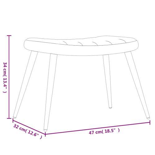 Стол за релакс с табуретка, кремавобял, кадифе