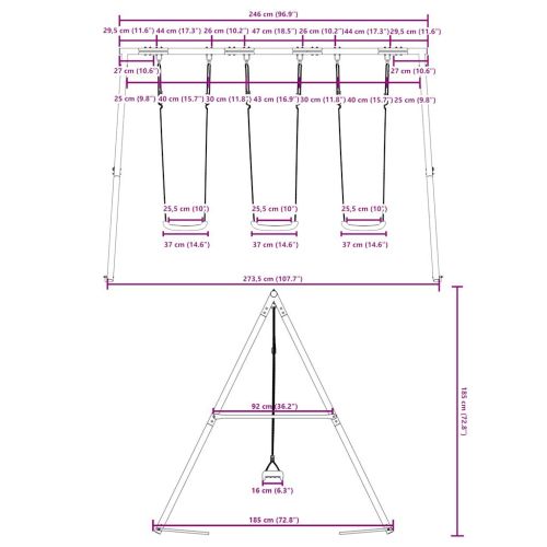Външен комплект люлка с 3 люлки