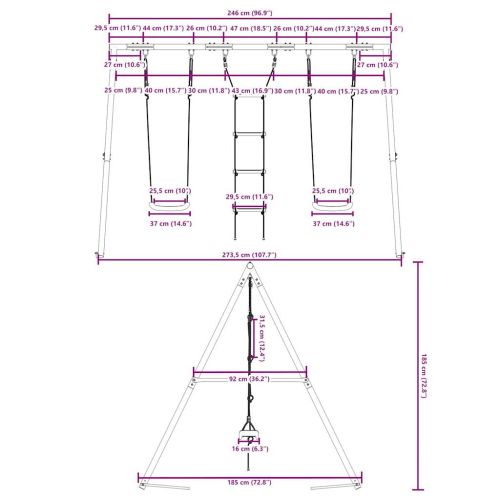 Външен комплект с люлки и стълба