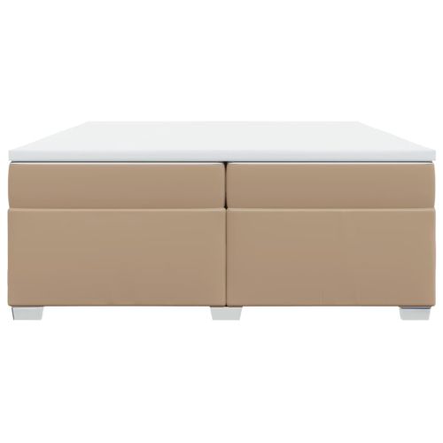 Боксспринг легло с матрак, капучино,200x200 см, изкуствена кожа