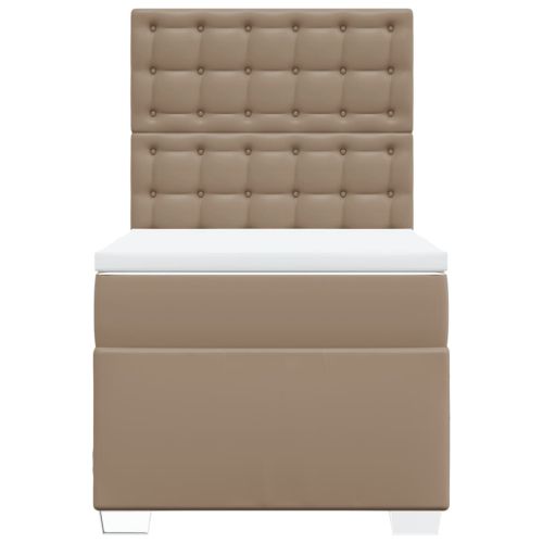 Боксспринг легло с матрак, капучино, 100x200см, изкуствена кожа