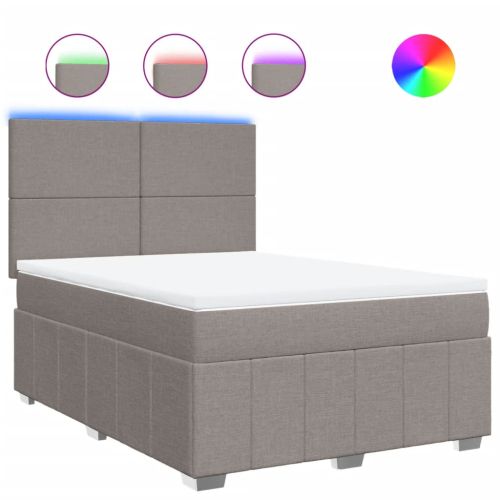 Боксспринг легло с матрак, таупе, 160x200 см, плат