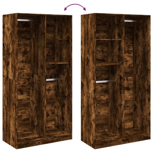 Гардероб, опушен дъб, 100x50x200 см, инженерно дърво