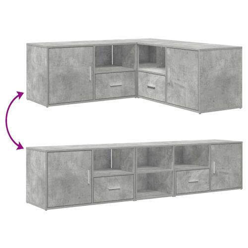 Ъглов шкаф, бетонно сив, 200x40x45 см, инженерно дърво