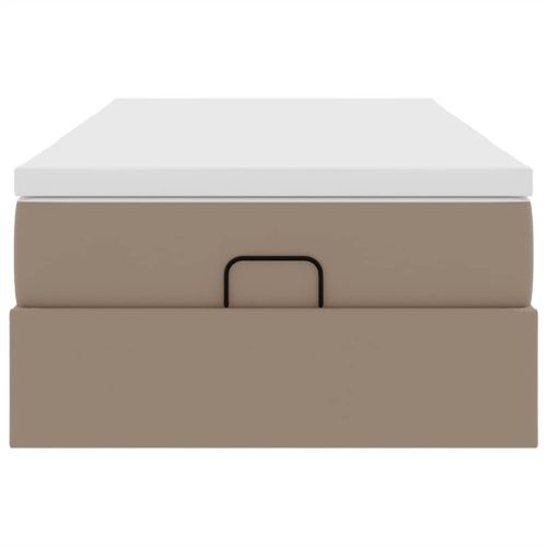 Османска легло с матрак, капучино, 100x200 см, изкуствена кожа