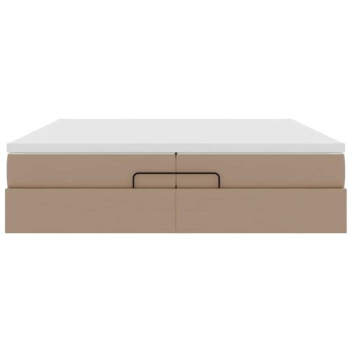 Османска легло с матраци, капучино, 200x200 см, изкуствена кожа