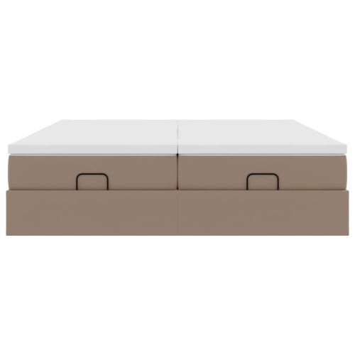 Османска легло с матраци, капучино, 200x200 см, изкуствена кожа