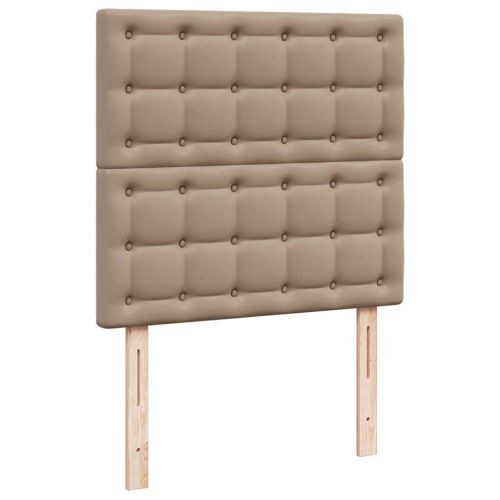 Османска легло с матраци&LED капучино 200x200см изкуствена кожа