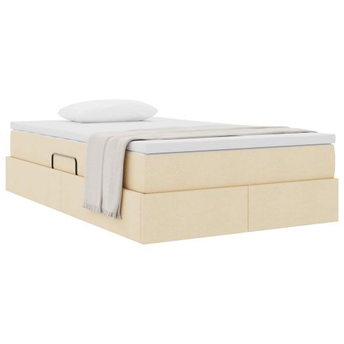 Легло с място за съхранение и матрак с матрак Крем 120 x 190 cm