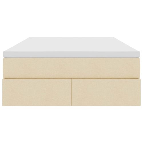 Легло с място за съхранение и матрак с матрак Крем 120 x 190 cm