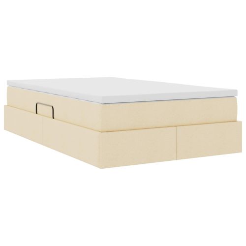 Легло с място за съхранение и матрак с матрак Крем 120 x 190 cm