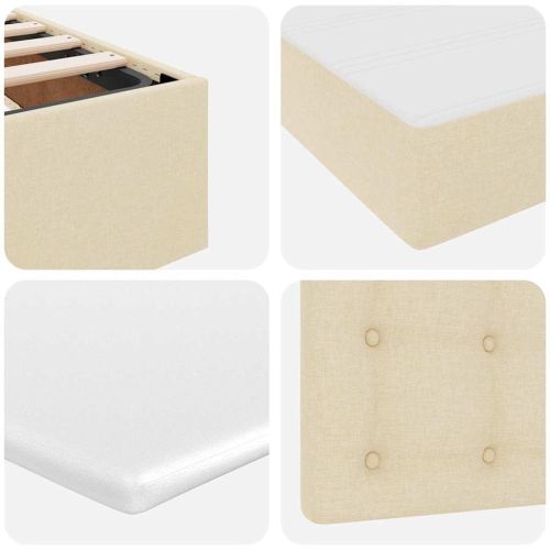 Легло с място за съхранение и матрак с матрак Крем 120 x 190 cm