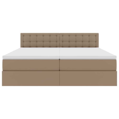 Легло с място за съхранение и LED с LED Капучино 200 x 200 cm