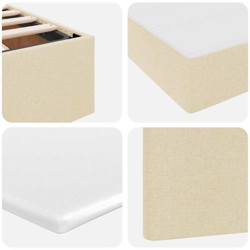 Легло с място за съхранение и матрак Крем 120 x 190 cm текстил