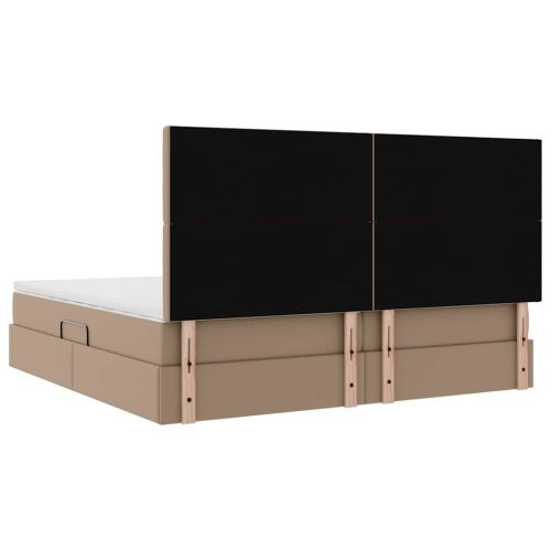 Легло с място за съхранение и LED с LED Капучино 200 x 200 cm