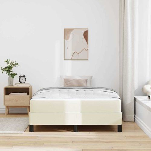 Рамка за легло с матрак Крем 120 x 200 cm текстил