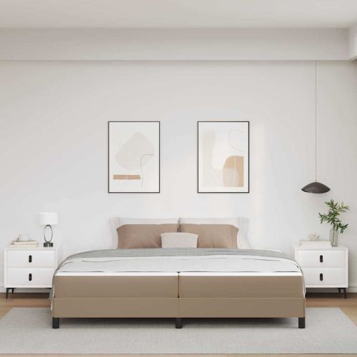 Рамка за легло с матрак Капучино 200 x 200 cm текстил