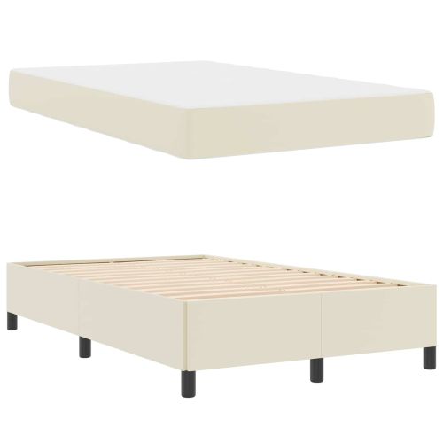 Рамка за легло с матрак Крем 120 x 200 cm текстил