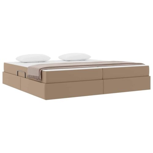 Легло с място за съхранение и матрак 2 pcs Капучино Кожа