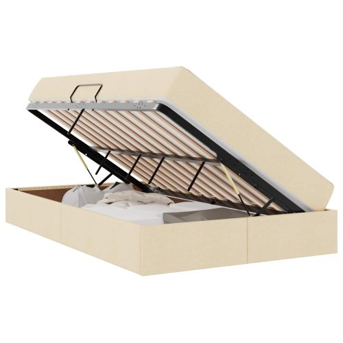 Легло с място за съхранение и матрак с матрак Крем 120 x 190 cm