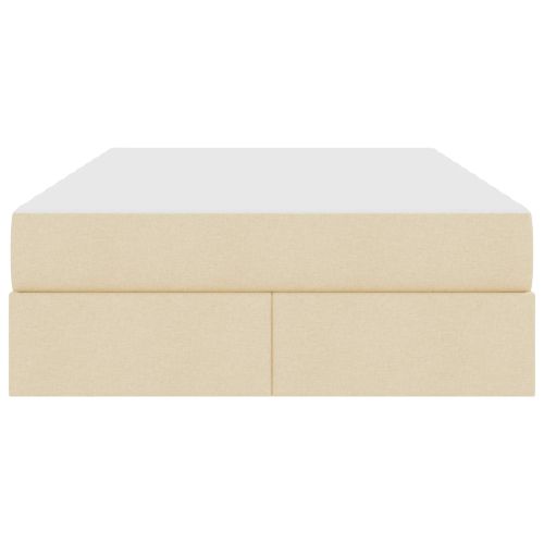 Легло с място за съхранение и матрак с матрак Крем 120 x 190 cm