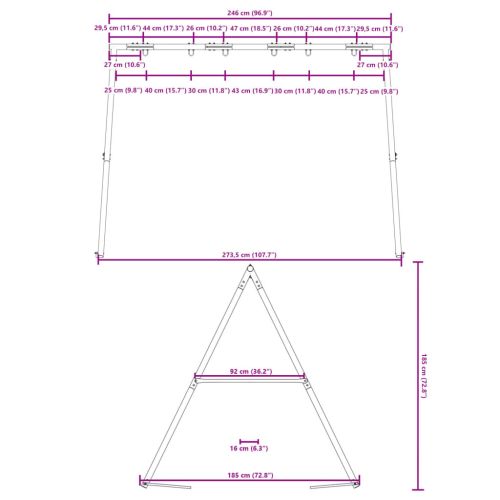 Рамка за люлка за открито Ш 273,5 x В 185 см