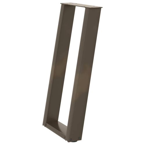 Крака за конзолна маса, U-образни, 2 бр., естествена стомана, 28 x (72-73) см, стомана