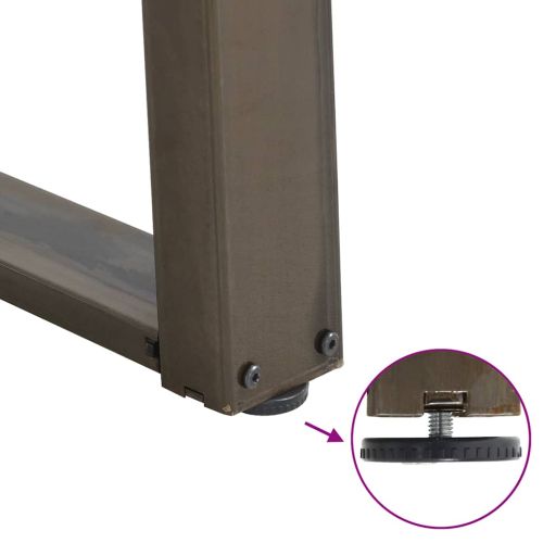 Крака за конзолна маса, U-образни, 2 бр., естествена стомана, 28 x (72-73) см, стомана