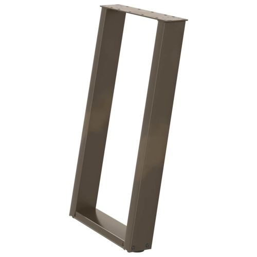 Крака за трапезна маса, U-образни, 2 бр., естествена стомана, 50 x (72-73) см, стомана