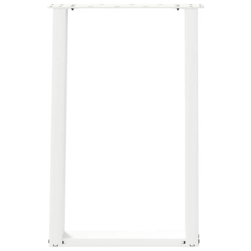 Крака за трапезарна маса, U-образни, 2 бр., бели, 60 x (72-73) см, стомана