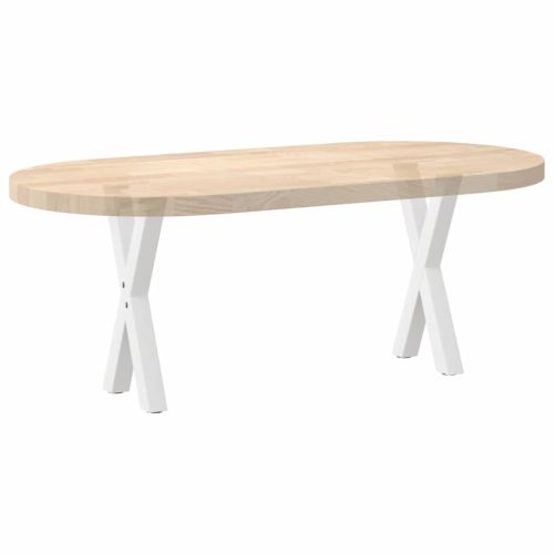 Крака за масичка за кафе, X-образни, 2 бр., бели, 38 x (42-43) см, стомана