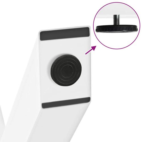 Крака за масичка за кафе, X-образни, 2 бр., бели, 38 x (42-43) см, стомана