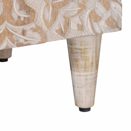 ТВ шкаф Бяло 105 x 33,5 x 46 см Солидно мангово дърво