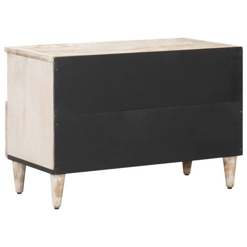 ТВ шкаф Бяло 70 x 33,5 x 46 см Солидно мангово дърво