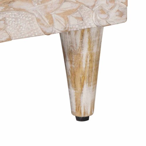 ТВ шкаф Бяло 70 x 33,5 x 46 см Солидно мангово дърво