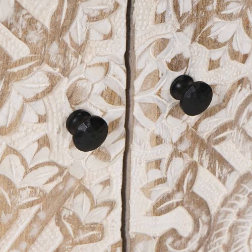 Шкаф за съхранение Бяло 60 x 33,5 x 75 см Солидно мангово дърво