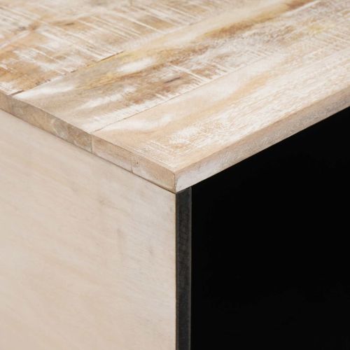 Масичка за кафе Бяло 80 x 50 x 40 cm Солидно мангово дърво