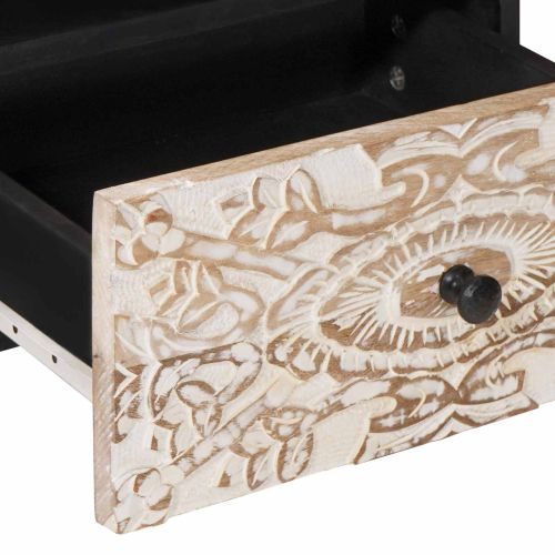 Масичка за кафе Бяло 80 x 54 x 40 см Солидно мангово дърво