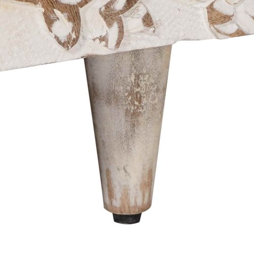 Масичка за кафе Бяло 80 x 54 x 40 см Солидно мангово дърво