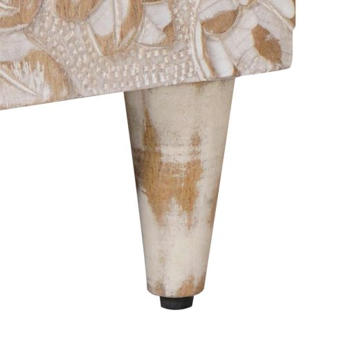 Шкаф за мивка в баня Бяло 62 x 33 x 58 см Солидно мангово дърво