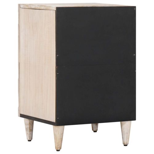 Шкаф за баня Бяло 38 x 33,5 x 58 см Солидно мангово дърво