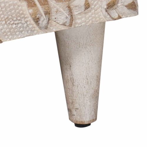 Служебен шкаф Бяло 40 x 33,5 x 75 см Солидно мангово дърво