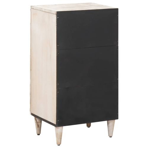 Служебен шкаф Бяло 40 x 33,5 x 75 см Солидно мангово дърво