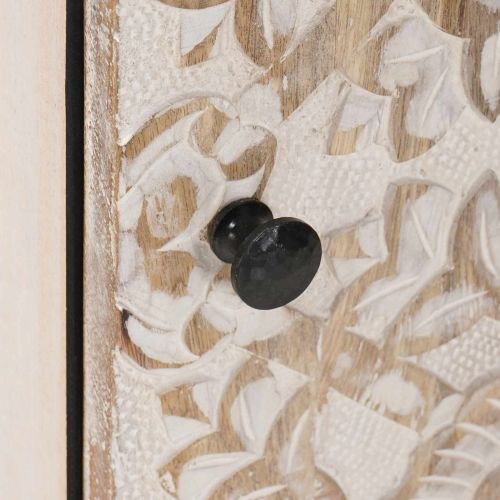 Служебен шкаф Бяло 40 x 33,5 x 75 см Солидно мангово дърво