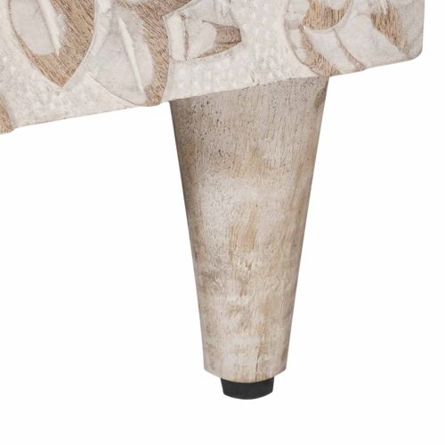 Служебен шкаф Бяло 40 x 33,5 x 75 см Солидно мангово дърво