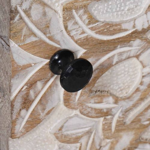 Служебен шкаф Бяло 80 x 33,5 x 75 см Солидно мангово дърво