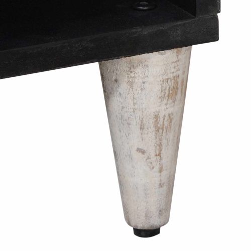 Служебен шкаф Бяло 80 x 33,5 x 75 см Солидно мангово дърво