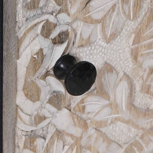 Служебен шкаф Бяло 90 x 33,5 x 75 см Солидно мангово дърво